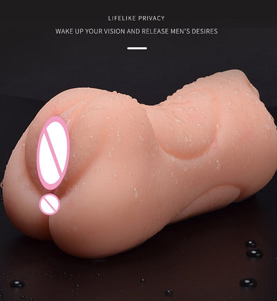 Realistic Vagina Male Masturbator Oral Mouth Aircraft Cup Real Pussy Sexo Intimate Goods Deep Throat Double Hole Sex Toy for Men